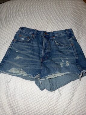 Universal Thread Blue Distressed High-Rise Denim Shorts